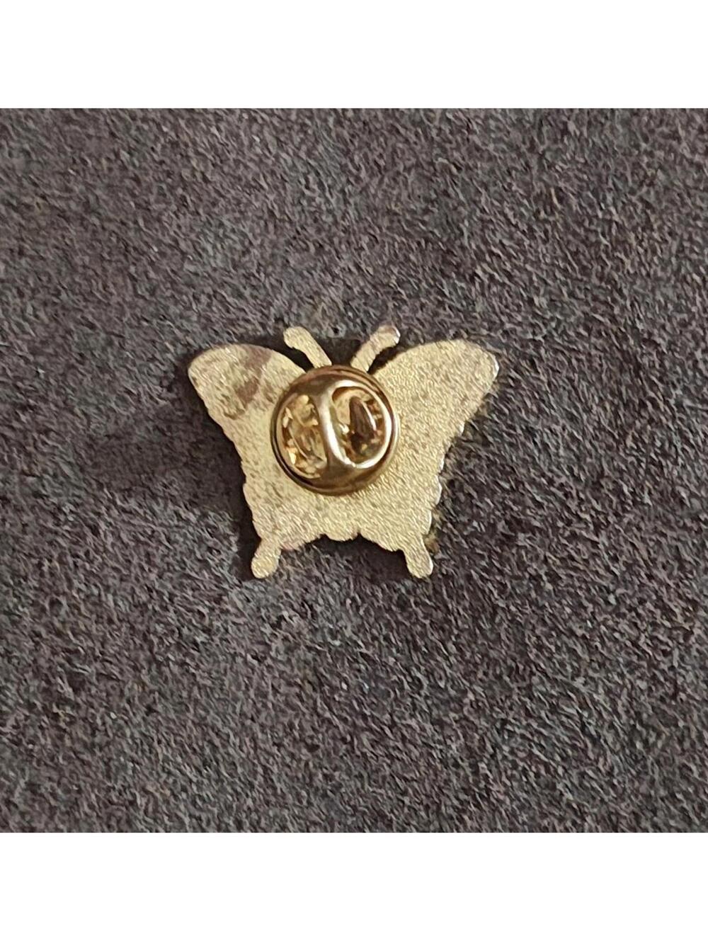 1980's Rainbow Butterfly With White Cross Gold Tone Enamel Pin - Picture 8 of 9